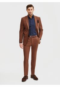 Pako Lorente - PAKO LORENTE – Granatowa koszula męska mikrowzór. Kolor: niebieski. Materiał: bawełna, elastan. Długość rękawa: długi rękaw. Długość: długie. Sezon: wiosna, lato #3