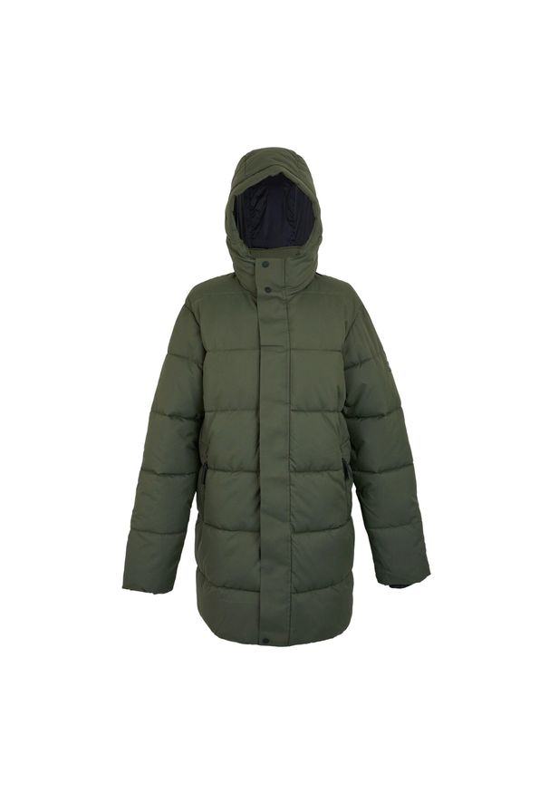 Kurtka z kapturem Regatta Hayleyn. Typ kołnierza: kaptur. Kolor: wielokolorowy, brązowy, zielony. Materiał: puch. Sport: turystyka piesza