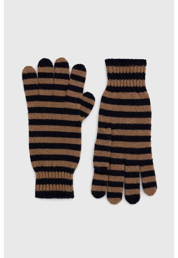 Max Mara Leisure rękawiczki z domieszką wełny kolor brązowy. Kolor: brązowy. Materiał: wełna