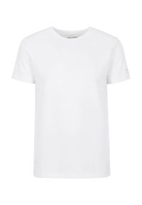 Ochnik - Biały basic T-shirt męski. Kolor: biały. Materiał: bawełna. Długość: krótkie