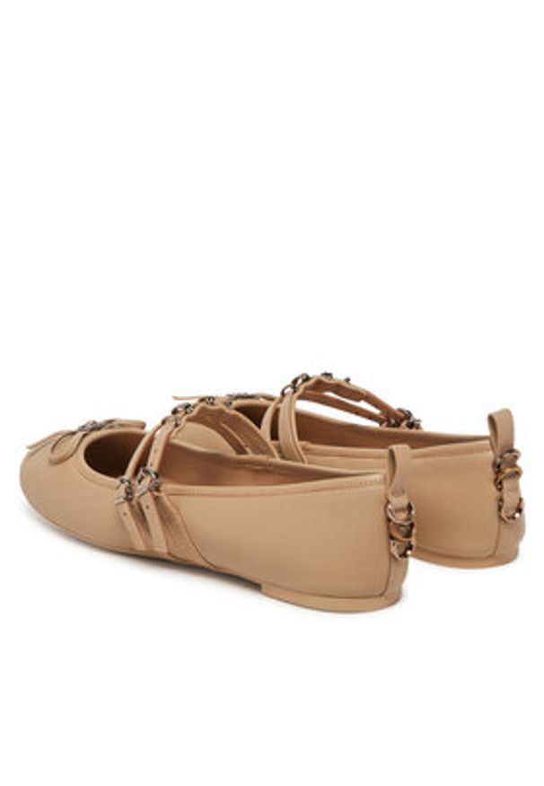 Pinko - PINKO Baleriny Gioia 09 SD0297 P003 Beżowy. Kolor: beżowy. Materiał: skóra
