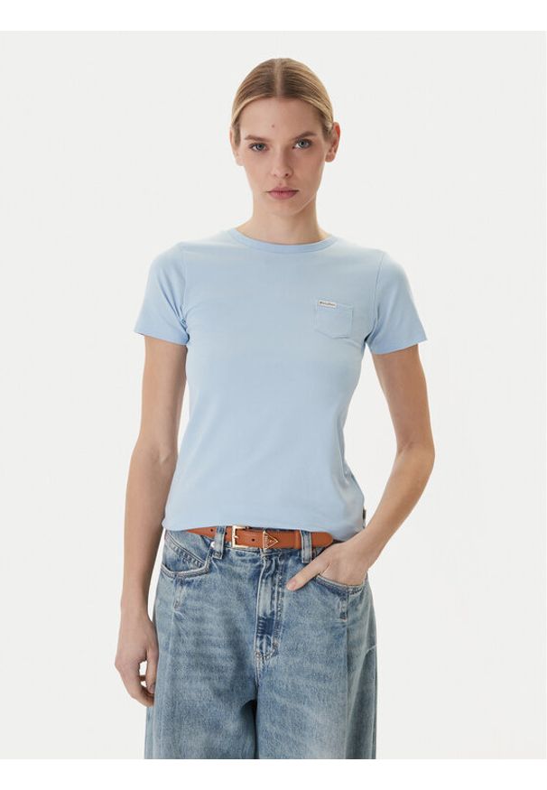 Guess T-Shirt W5RI52 J1314 Błękitny Regular Fit. Kolor: niebieski. Materiał: bawełna
