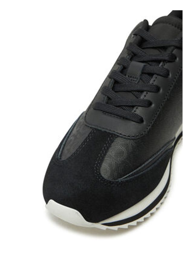 Calvin Klein Sneakersy Runner Lace Up - Mono Mix HW0HW02294 Czarny. Kolor: czarny. Materiał: skóra