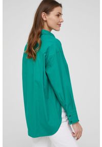 Answear Lab koszula bawełniana damska kolor zielony relaxed z kołnierzykiem klasycznym. Typ kołnierza: kołnierzyk klasyczny. Kolor: zielony. Materiał: bawełna. Długość: długie. Styl: wakacyjny, klasyczny #5