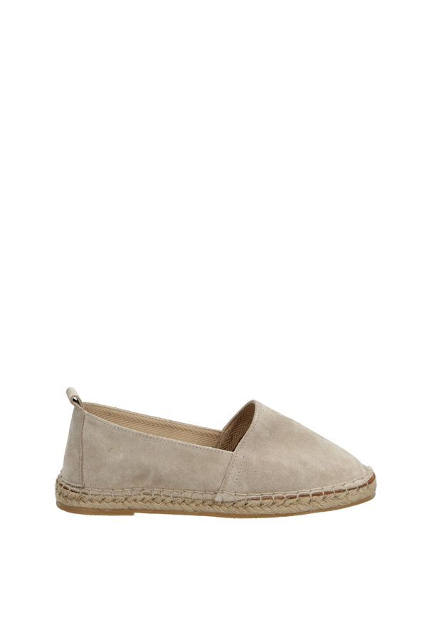 Venezia - ESPADRYLE ZE SKÓRY ZAMSZOWEJ 0272061 BEIGE. Materiał: skóra, zamsz. Obcas: na obcasie. Wysokość obcasa: średni