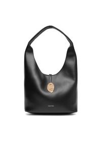 Calvin Klein Jeans Torebka Stone Lock Slouchy Small Shoulde LV04K3176G Czarny. Kolor: czarny. Materiał: skórzane #5