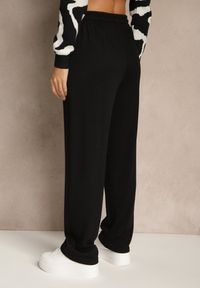 Renee - Czarne Spodnie High Waist z Gumką i Troczkami w Pasie Rallena. Okazja: na co dzień. Stan: podwyższony. Kolor: czarny. Styl: casual #5