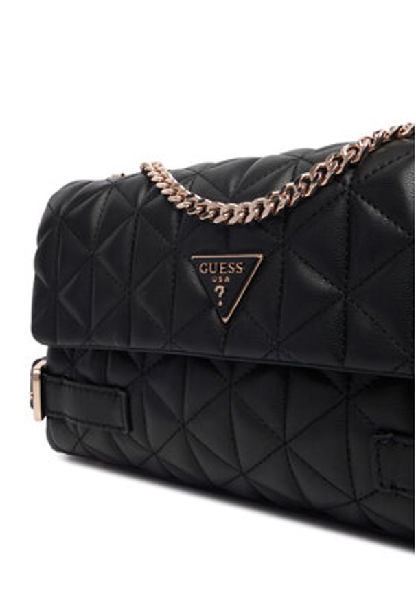 Guess Torebka Paisleigh HWQG98 83210 Czarny. Kolor: czarny. Materiał: skórzane