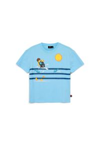 Koszulka Dziecięca Bio Bawełna LEGO Tano 318 Niebieska. Kolor: niebieski. Materiał: bawełna. Wzór: nadruk. Sezon: lato #1