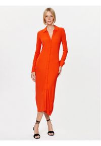 Calvin Klein Sukienka koszulowa K20K205760 Pomarańczowy Regular Fit. Kolor: pomarańczowy. Materiał: wiskoza. Typ sukienki: koszulowe #1