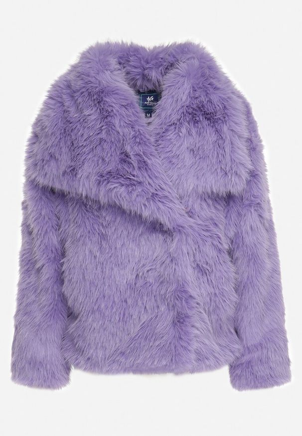 Born2be - Fioletowa Kurtka Futro z Wsuwanymi Kieszeniami Liriena. Okazja: na co dzień, na spacer. Kolor: fioletowy. Materiał: futro. Styl: klasyczny, casual, elegancki