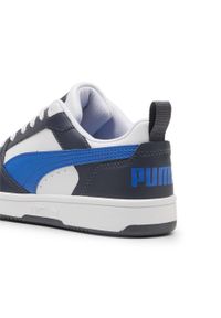 Puma - Młodzieżowe sneakersy Rebound V6 Lo PUMA White Hyperlink Blue Galactic Gray. Kolor: szary, wielokolorowy, biały, niebieski