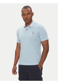Napapijri Polo Elbas NP0A4GB4 Błękitny Regular Fit. Typ kołnierza: polo. Kolor: niebieski. Materiał: bawełna