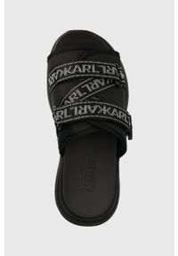 Karl Lagerfeld klapki GEMINI KL62300 damskie kolor czarny. Kolor: czarny. Materiał: materiał, guma. Obcas: na platformie #3