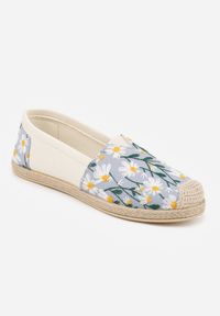 Renee - Niebieskie Espadryle Ozdobione Kwiatowym Haftem i Plecionką Kiranth. Okazja: na co dzień. Kolor: niebieski. Materiał: jeans. Wzór: aplikacja, haft, kwiaty. Sezon: lato. Styl: casual, elegancki #7