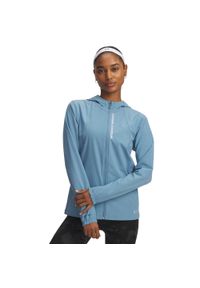 Damska kurtka wodoodporna Under Armour Outrun The Storm. Kolor: biały, niebieski, wielokolorowy. Sport: bieganie #1