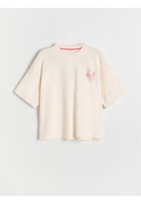 Reserved - Bawełniany t-shirt Pusheen - złamana biel. Materiał: bawełna #1