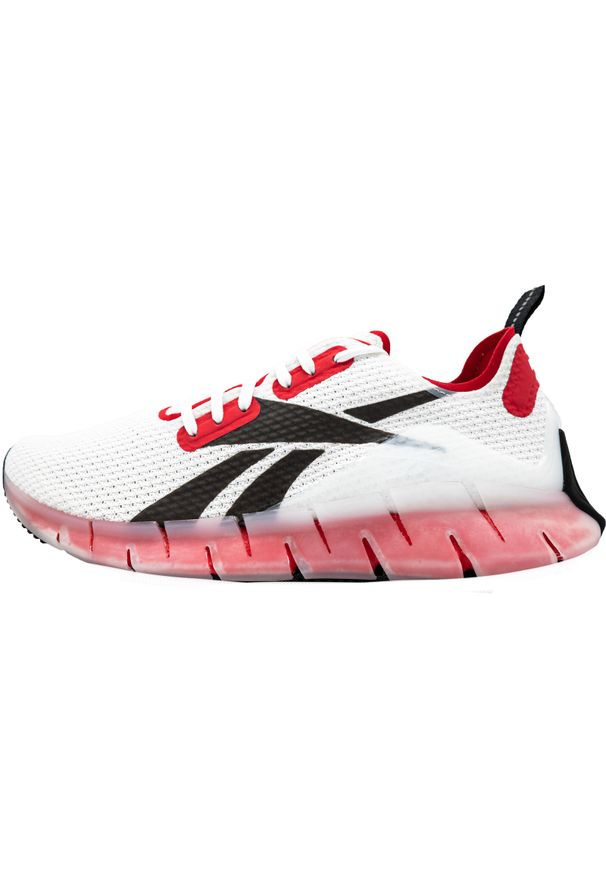Buty do biegania męskie Reebok Zig Kinetica M. Zapięcie: sznurówki. Kolor: czerwony, wielokolorowy. Materiał: syntetyk, tkanina, materiał. Szerokość cholewki: normalna. Sport: bieganie