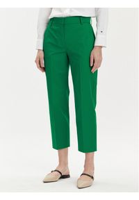TOMMY HILFIGER - Tommy Hilfiger Spodnie materiałowe WW0WW40504 Zielony Straight Fit. Kolor: zielony. Materiał: lyocell, bawełna