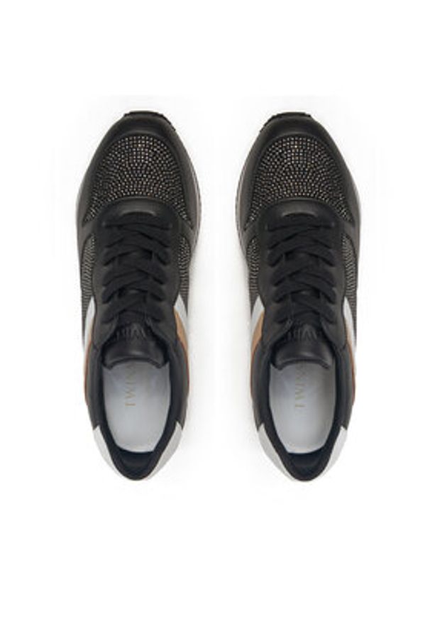TwinSet - TWINSET Sneakersy 242TGT18A Czarny. Kolor: czarny. Materiał: skóra