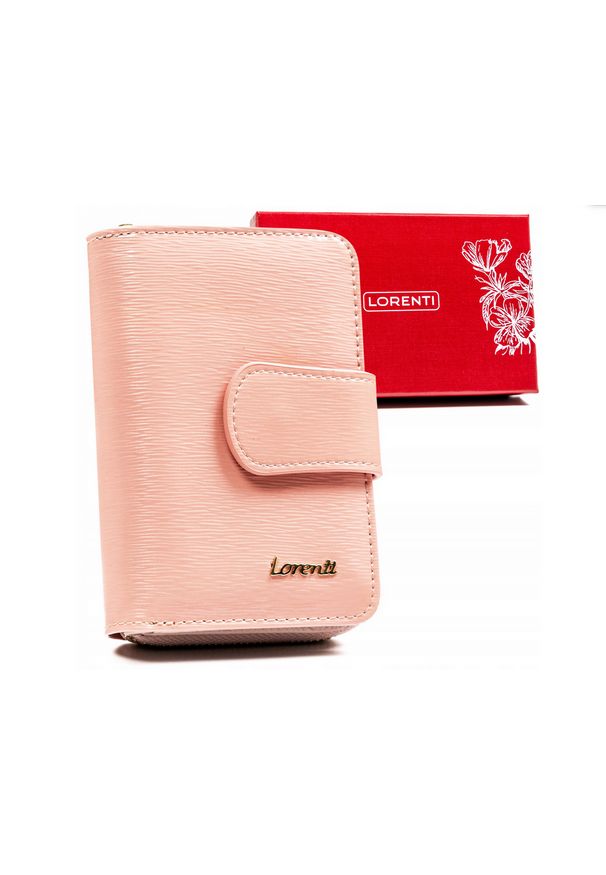 LORENTI - Portfel skórzany Lorenti 76115-SH-RFID-8 j. różowy. Kolor: różowy. Materiał: skóra