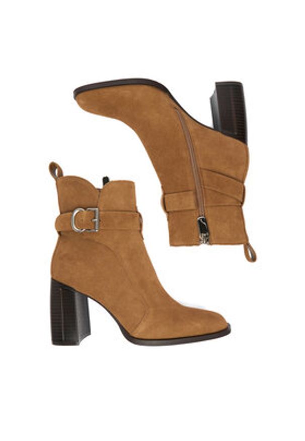 Badura Botki EO-VIV-1 Brązowy. Kolor: brązowy. Materiał: zamsz, skóra