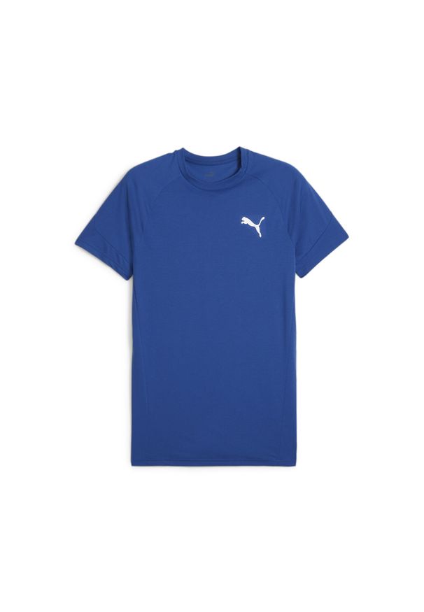 Puma - Męska koszulka Evostripe PUMA Cobalt Glaze Blue. Kolor: niebieski, szary, wielokolorowy. Sport: joga i pilates