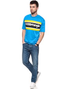 Wrangler - WRANGLER T SHIRT B&Y OVERSIZED T MEDITERRANEAN BLUE W7C44GHBR $. Wzór: nadruk. Sezon: lato. Styl: retro