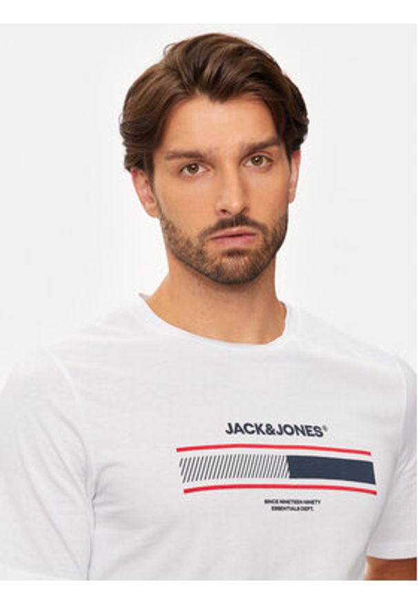 Jack & Jones - Jack&Jones T-Shirt South 12256784 Biały Standard Fit. Kolor: biały. Materiał: bawełna