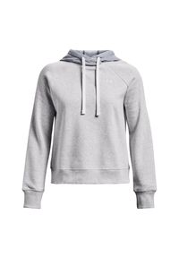 Under Armour - Damska Bluza Z Kapturem Rival Fleece Hoodie. Typ kołnierza: kaptur. Kolor: szary