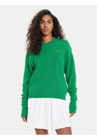 Lacoste Sweter AF9551 Zielony Regular Fit. Kolor: zielony. Materiał: wełna