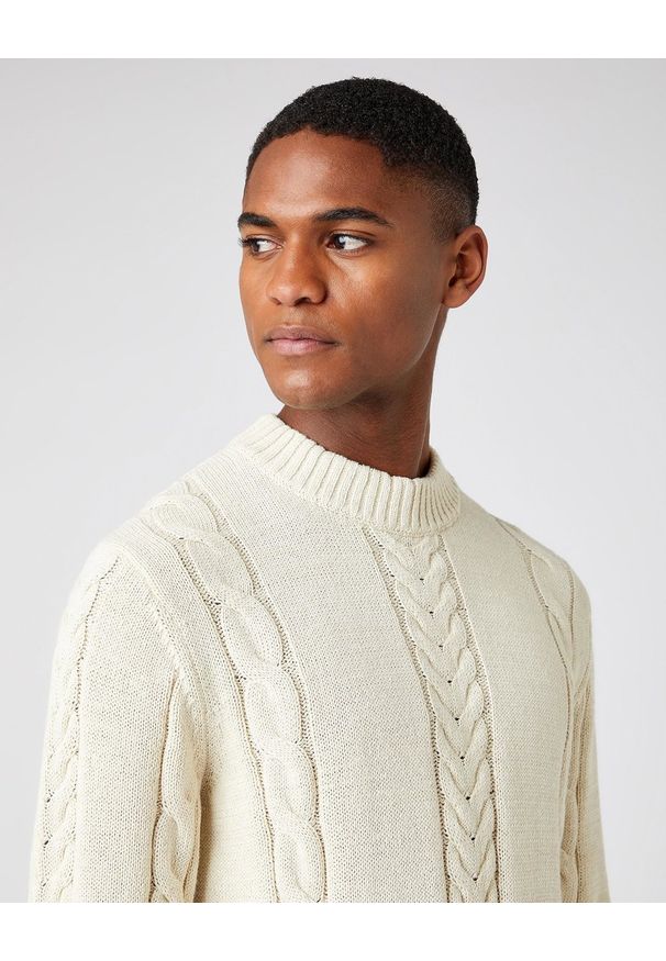 Wrangler - MĘSKI SWETER WRANGLER HEMP KNIT NATURAL ECRU W8C1QXC03 112141662