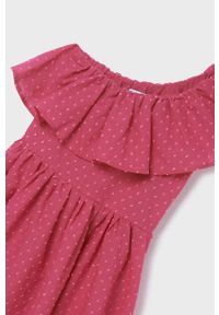 Mayoral sukienka dziecięca kolor różowy mini rozkloszowana. Kolor: różowy. Materiał: materiał. Typ sukienki: rozkloszowane. Długość: mini #4