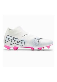 Buty piłkarskie męskie Puma Future 7 Match+ Ll Fg ag. Zapięcie: bez zapięcia. Kolor: biały, wielokolorowy. Materiał: syntetyk, materiał. Szerokość cholewki: normalna. Sport: piłka nożna