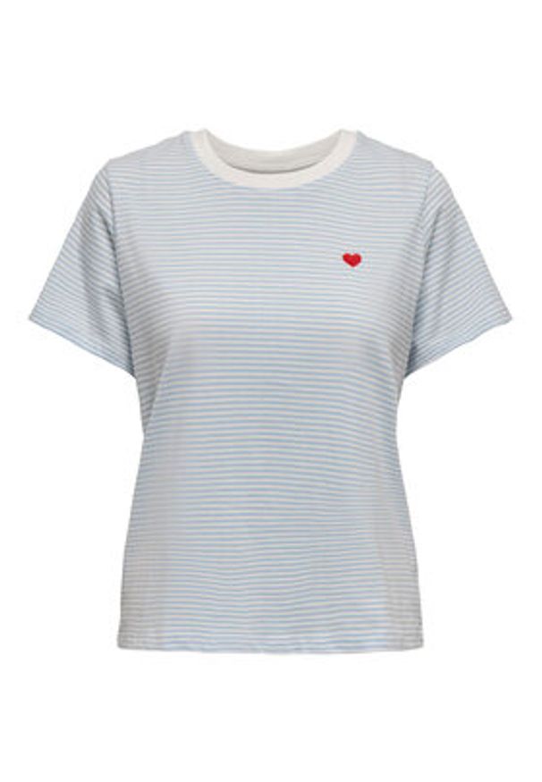 JDY T-Shirt Pisa 15298612 Błękitny Regular Fit. Kolor: niebieski. Materiał: bawełna