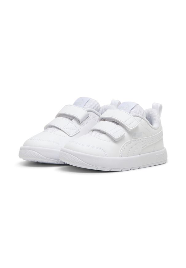 Puma - Sneakersy dla małych dzieci Courtflex V3 PUMA White Silver Mist Gray. Kolor: biały, wielokolorowy, szary