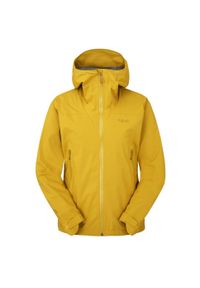Kurtka przeciwdeszczowa damska Rab Women's Downpour Light Jacket z kapturem. Typ kołnierza: kaptur. Kolor: żółty