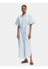 Hugo - HUGO Sukienka koszulowa Kinime 50559480 Niebieski jasny Regular Fit. Kolor: niebieski. Materiał: bawełna. Typ sukienki: koszulowe #1