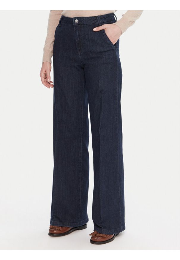 United Colors of Benetton - United Colors Of Benetton Jeansy 4TUT574X5 Granatowy Wide Leg. Kolor: niebieski
