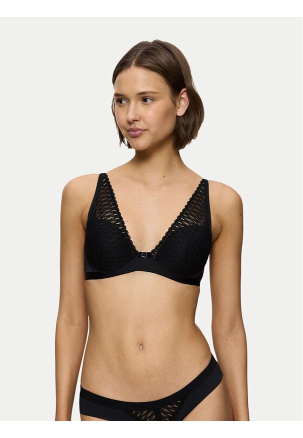 Triumph Biustonosz z fiszbiną Aura Spotlight 10208018 Czarny. Kolor: czarny. Materiał: syntetyk