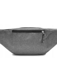 Męska Saszetka na Biodro (Nerka) - Pako Jeans - Szara. Kolor: szary. Materiał: poliester #4