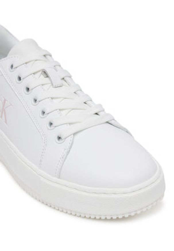 Calvin Klein Jeans Sneakersy Chunky Cupsole Ru Patch Lth Wn YW0YW01846 Biały. Kolor: biały. Materiał: skóra