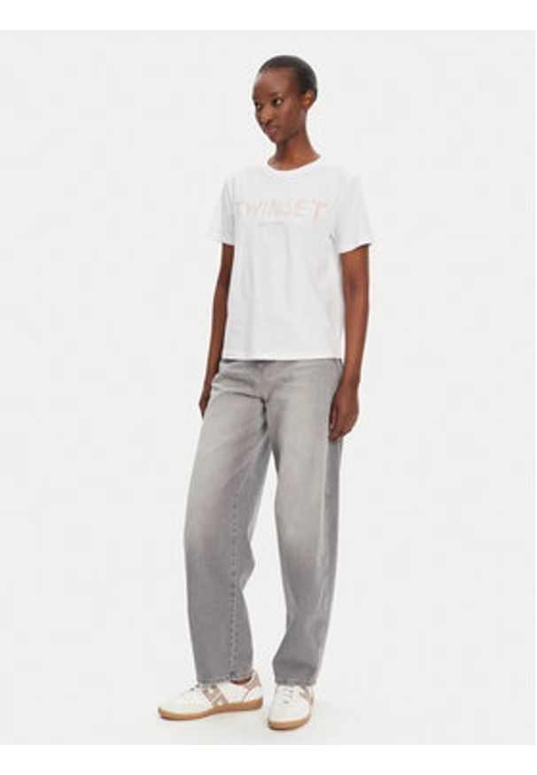 TwinSet - TWINSET T-Shirt 251TT2042 Biały Regular Fit. Kolor: biały. Materiał: bawełna