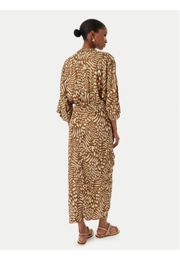 LOLA CASADEMUNT Sukienka letnia LS2616031 Brązowy Relaxed Fit. Kolor: brązowy. Materiał: wiskoza. Sezon: lato