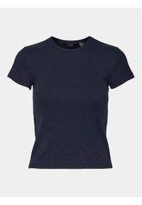 Vero Moda T-Shirt Chloe 10306894 Granatowy Tight Fit. Kolor: niebieski. Materiał: bawełna