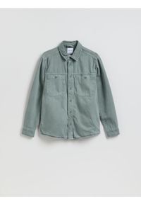 Reserved - Bawełniana koszula regular fit - niebieski. Kolor: niebieski. Materiał: bawełna