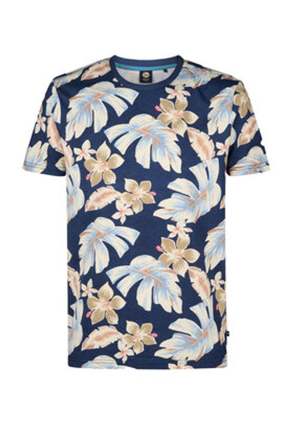 Petrol Industries T-Shirt M-1050-TSR655 Granatowy Regular Fit. Kolor: niebieski. Materiał: syntetyk