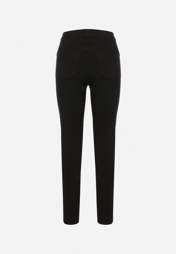 Born2be - Czarne Spodnie o Kroju Skinny z Regularnym Stanem Mendria. Okazja: na co dzień. Kolor: czarny. Styl: klasyczny, casual, elegancki