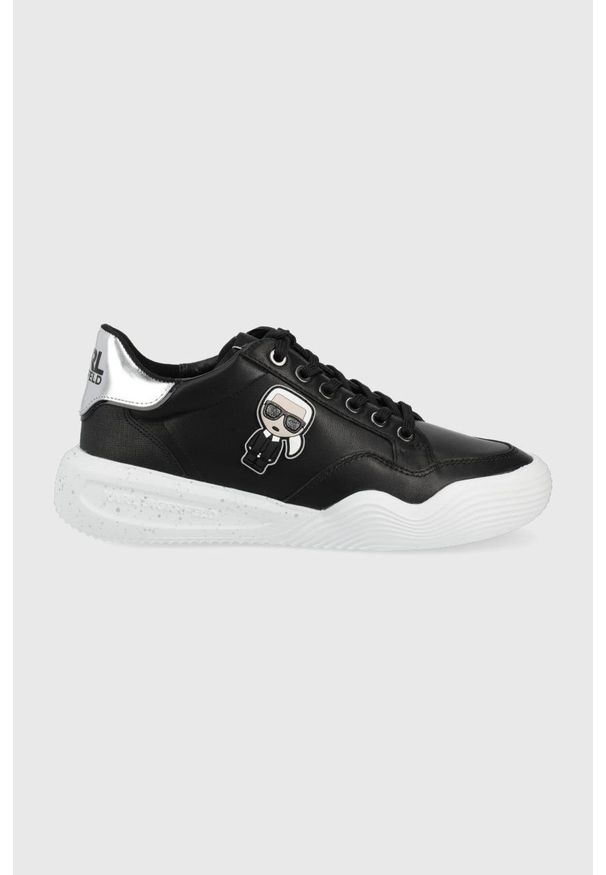 Karl Lagerfeld buty skórzane KAPRI RUN KL62830.000 kolor czarny. Nosek buta: okrągły. Kolor: czarny. Materiał: skóra. Obcas: na platformie. Sport: bieganie