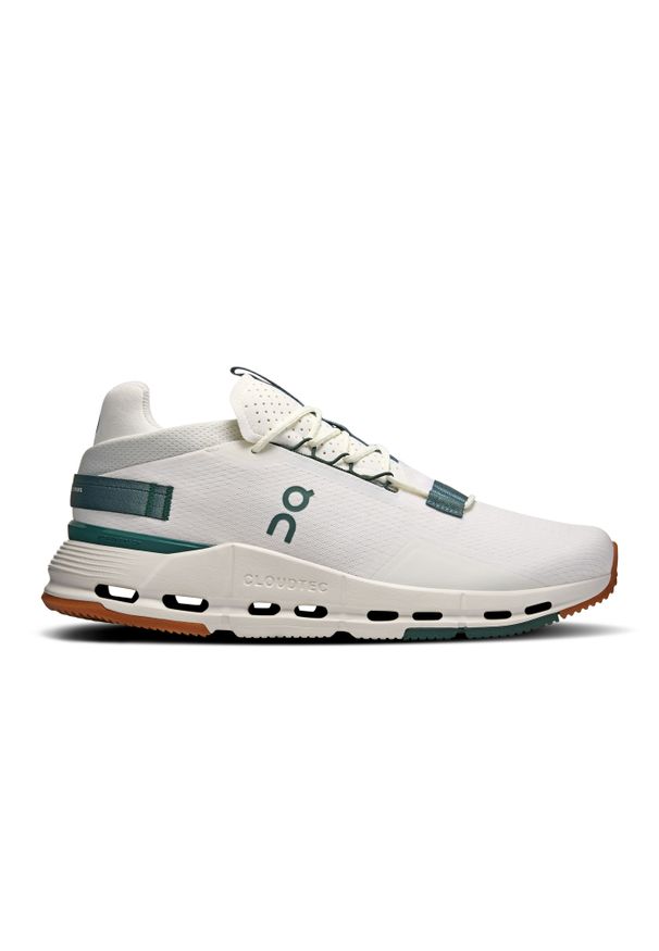 On - Sneakersy męskie ON Cloudnova 2 Ivory | Olive. Okazja: na co dzień. Kolor: biały. Materiał: materiał. Szerokość cholewki: normalna